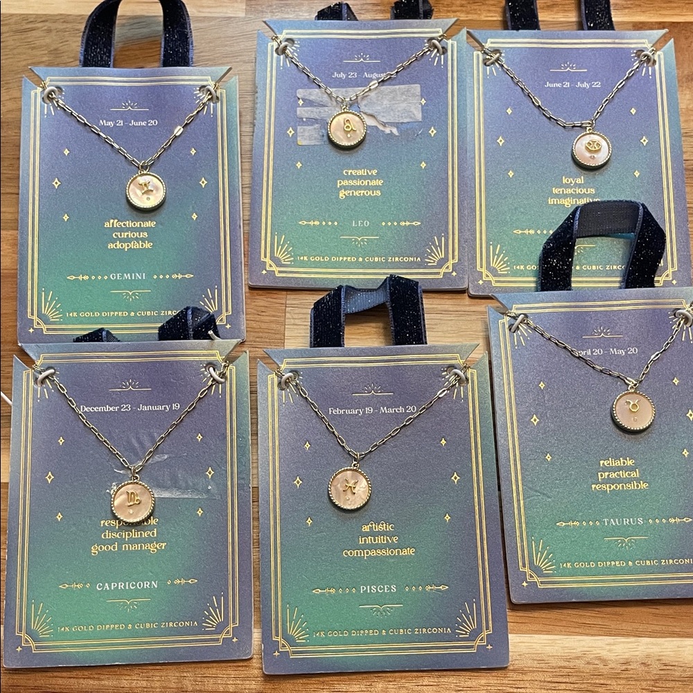 14k gold dipped zodiac necklace